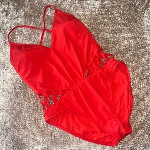 Kenneth Cole red cut out bathing suit
